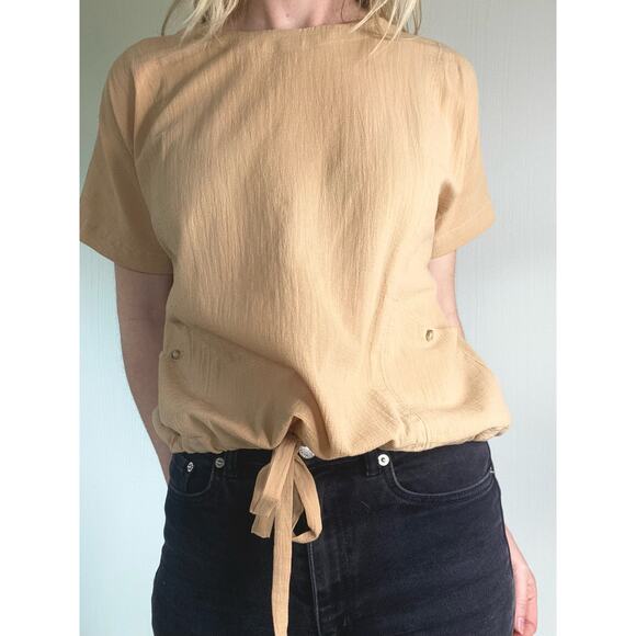 MADEWELL Beige Gauze Cotton Top US XS - Picture 6 of 14